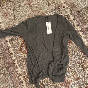Silk cashmere theory petite grey cardigan small